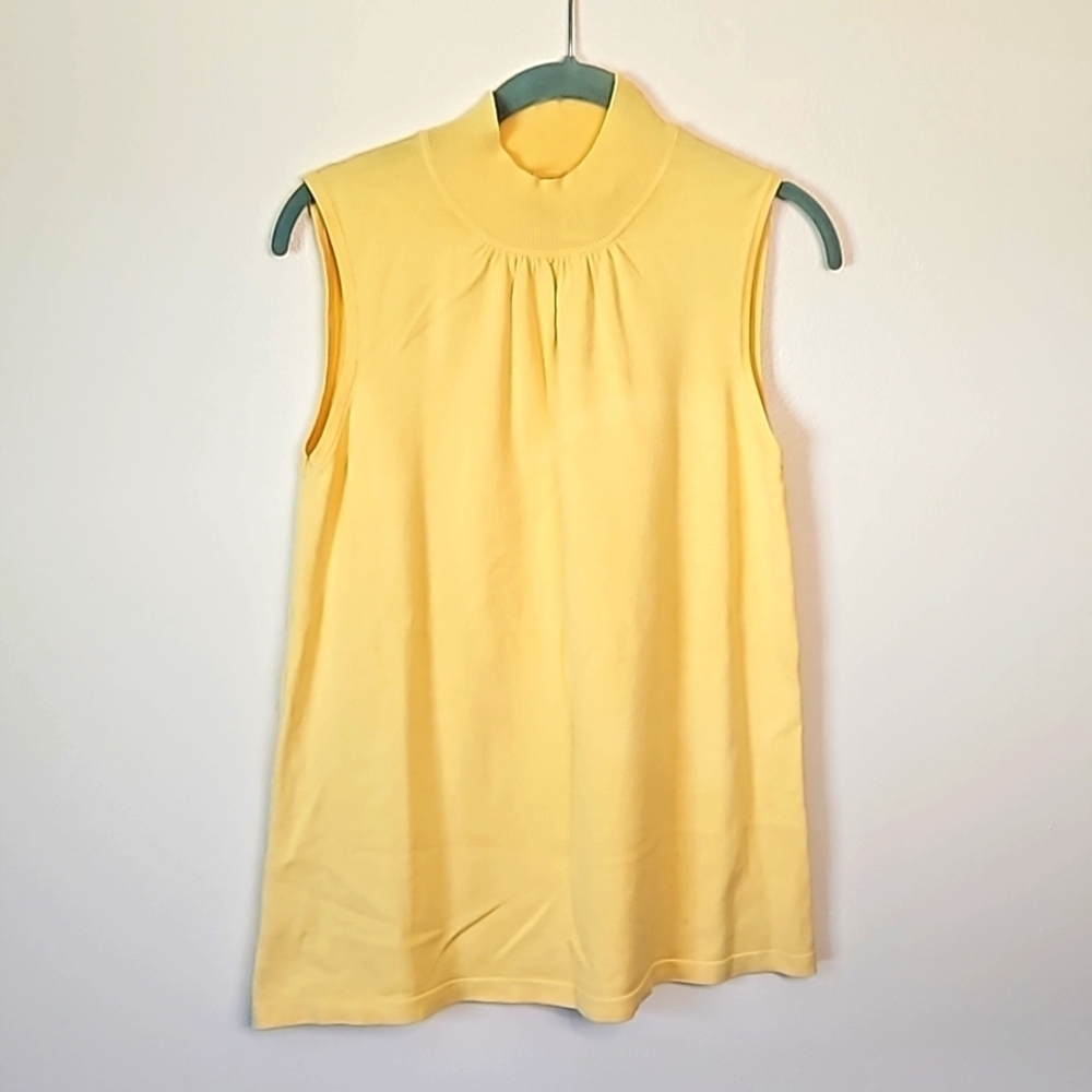 Judith Hart Yellow Sleeveless Turtleneck Blouse XLarge